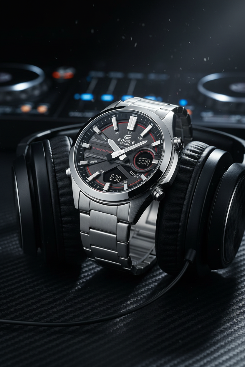 RELOJ PARA HOMBRE CASIO EDIFICE EFV-C120D-1A4DF -NEGRO