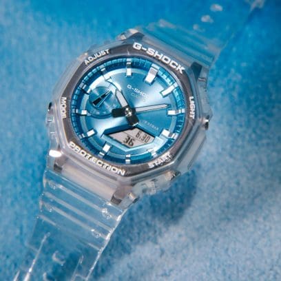 RELOJ ANÁLOGO DIGITAL PARA HOMBRE CASIO G-SHOCK GA-2100BM-7A2DR - TRANSPARENTE