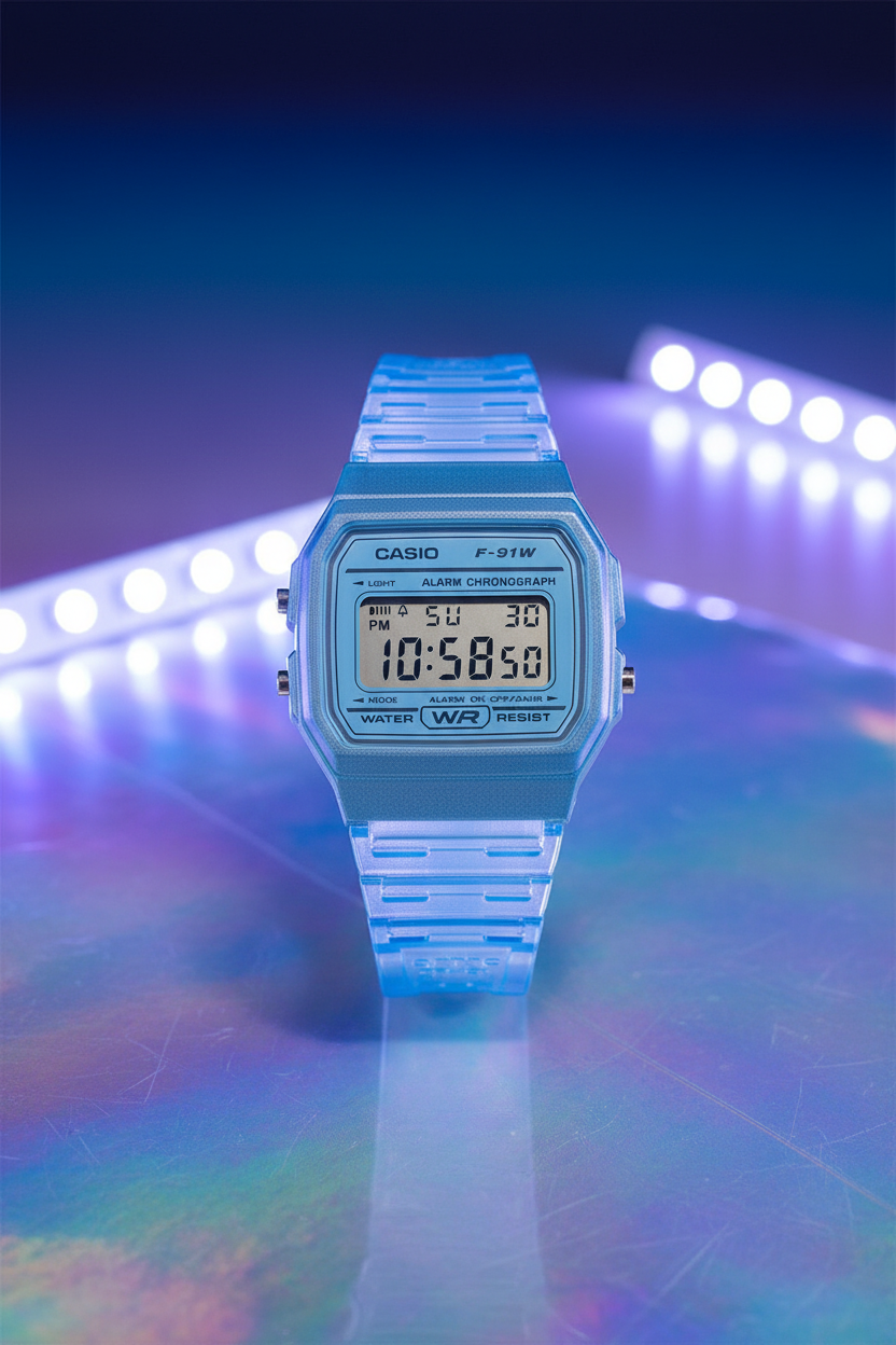 Casio F-91WS-2DF - holográfico futurista