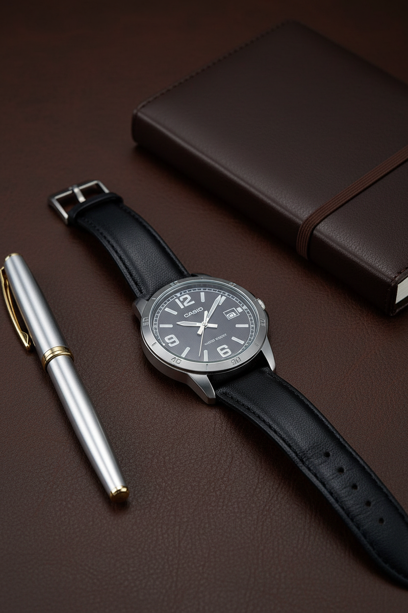 Casio MTP-V004L-1BUDF - cuero ejecutivo