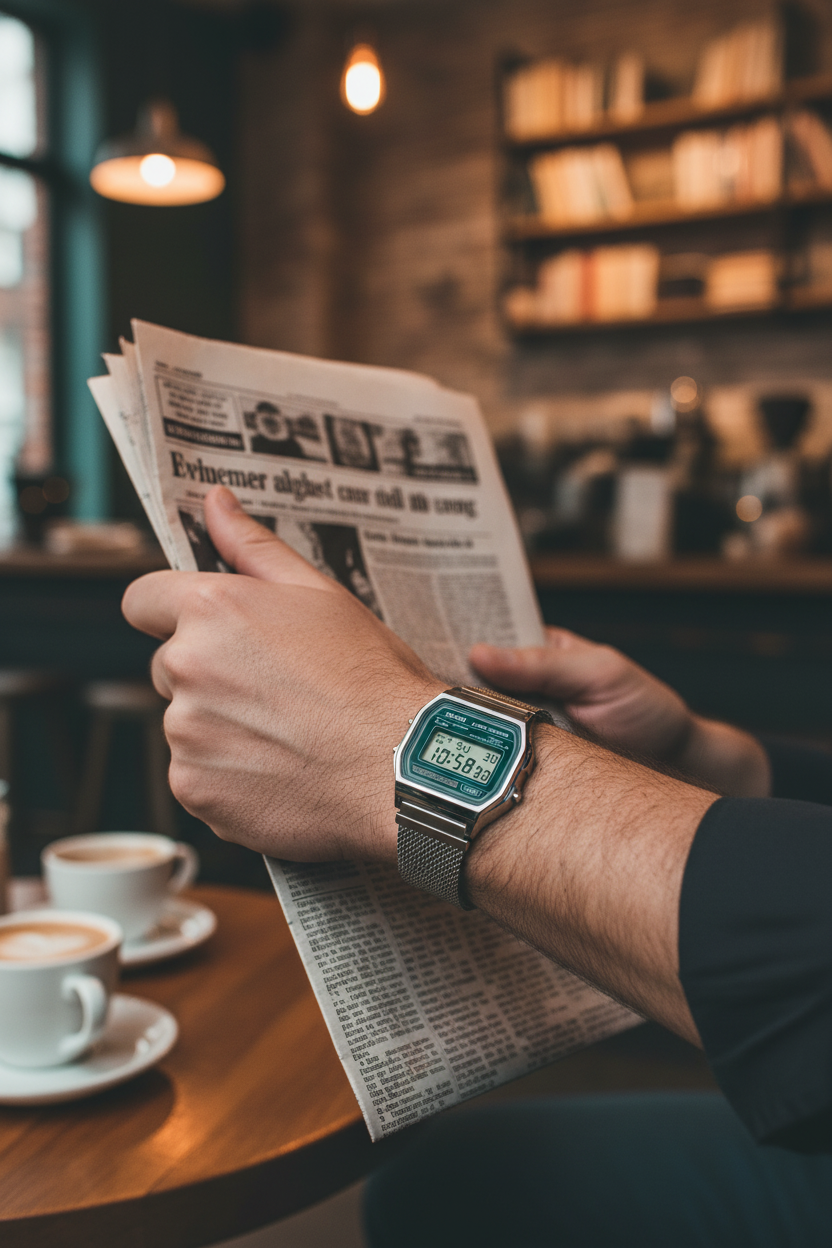 A158WEM-3DF RELOJ CASIO VINTAGE - PLATEADO