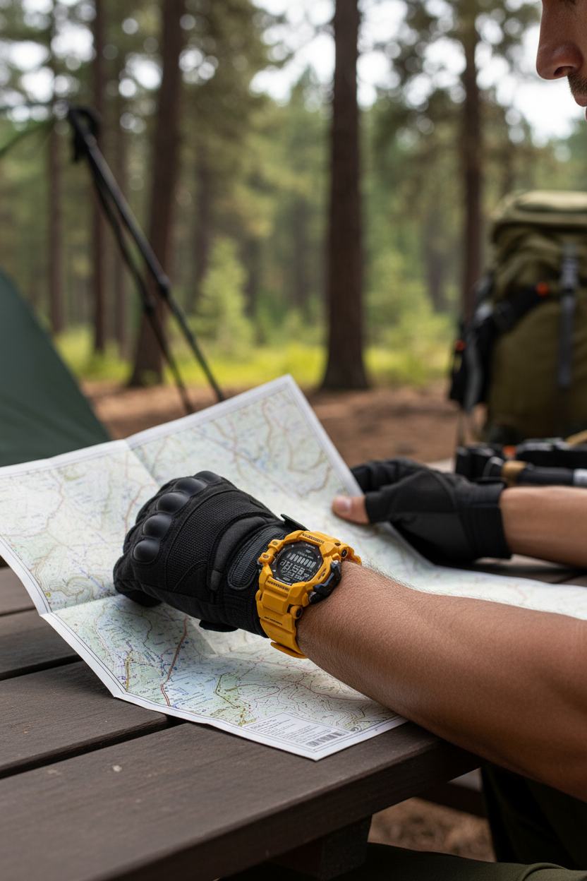Casio G-Shock GPR-H1000-9DR lifestyle - camping explorador