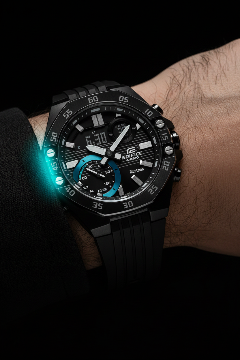 RELOJ ANALÓGICO-DIGITAL PARA HOMBRE CASIO EDIFICE ECB-10PB-1ADF - NEGRO