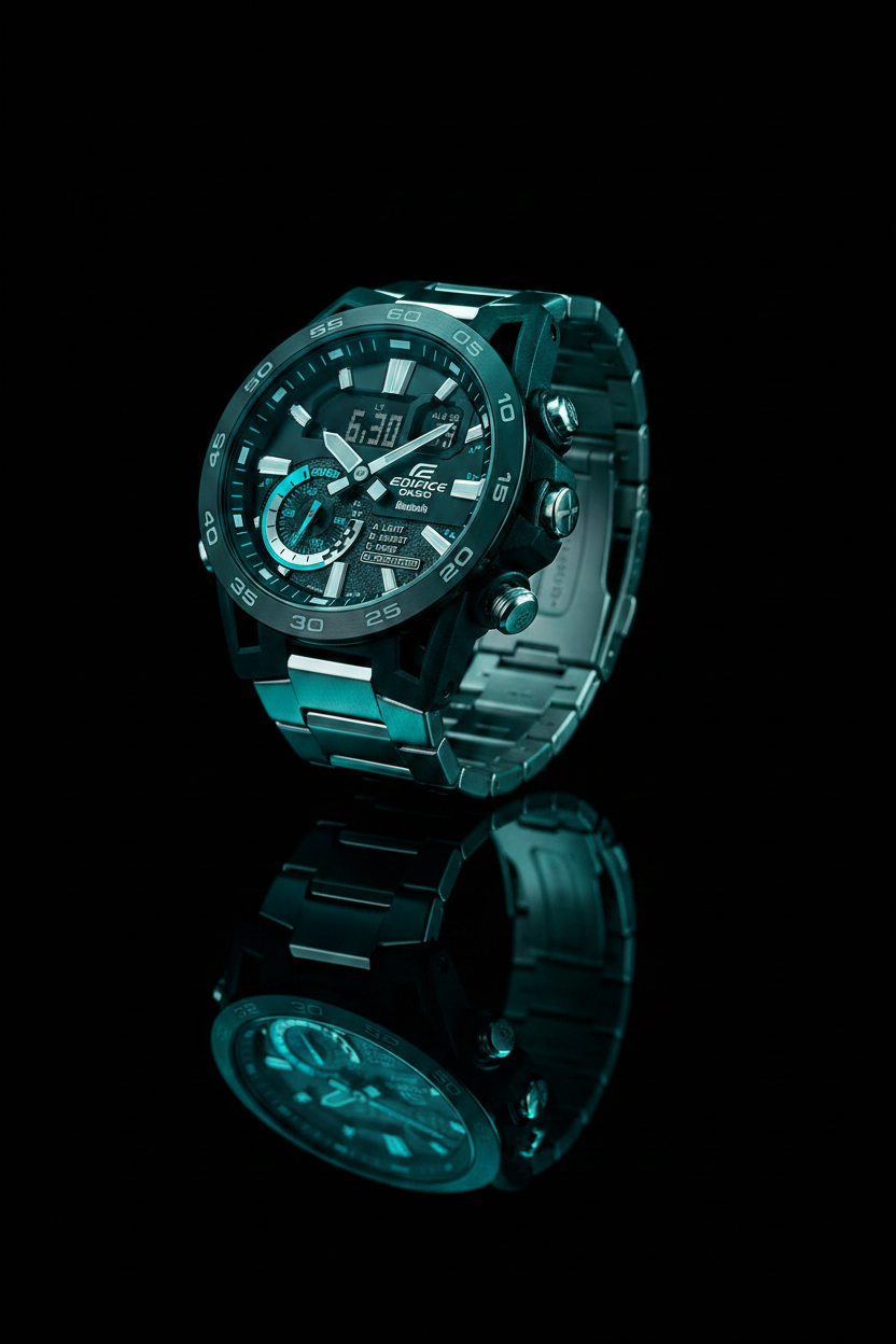 RELOJ ANALÓGICO-DIGITAL PARA HOMBRE CASIO EDIFICE ECB-40DB-1ADF - PLATEADO