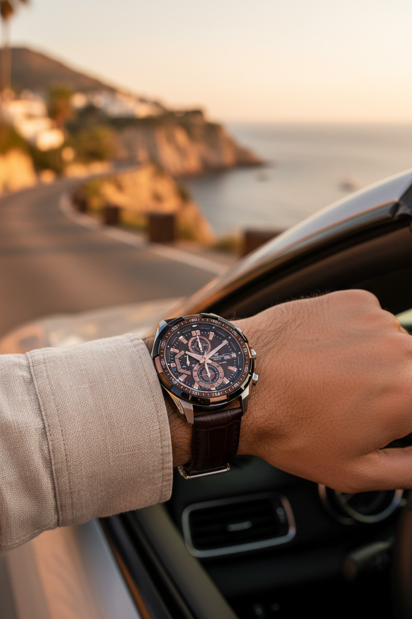 RELOJ ANALÓGICO PARA HOMBRE CASIO EDIFICE EFR-539L-5AVUDF - MARRÓN