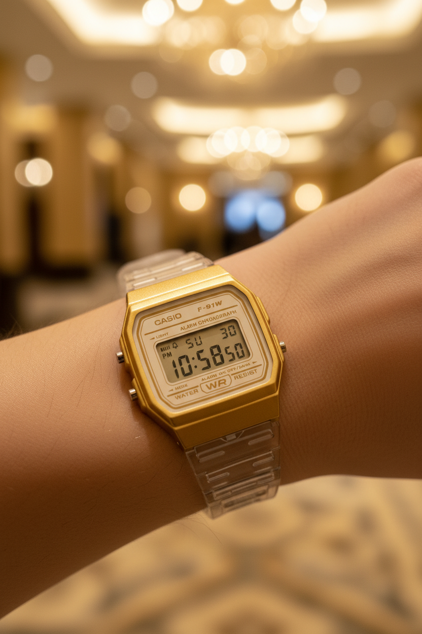 RELOJ CASIO F-91WS-7A2DF - DORADO