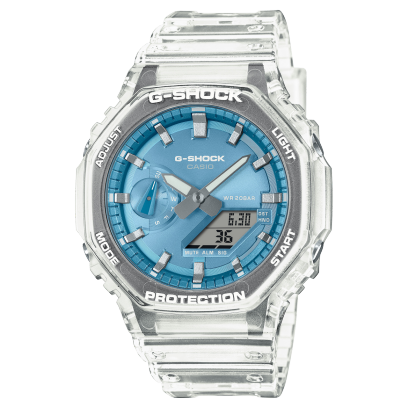 RELOJ ANÁLOGO DIGITAL PARA HOMBRE CASIO G-SHOCK GA-2100BM-7A2DR - TRANSPARENTE