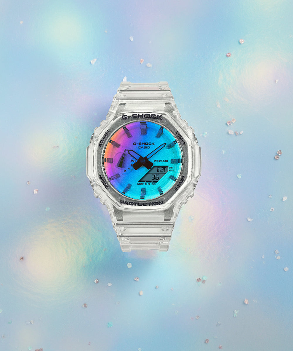 RELOJ ANÁLOGO DIGITAL PARA HOMBRE CASIO G-SHOCK GA-2100SRS-7ADR - BLANCO