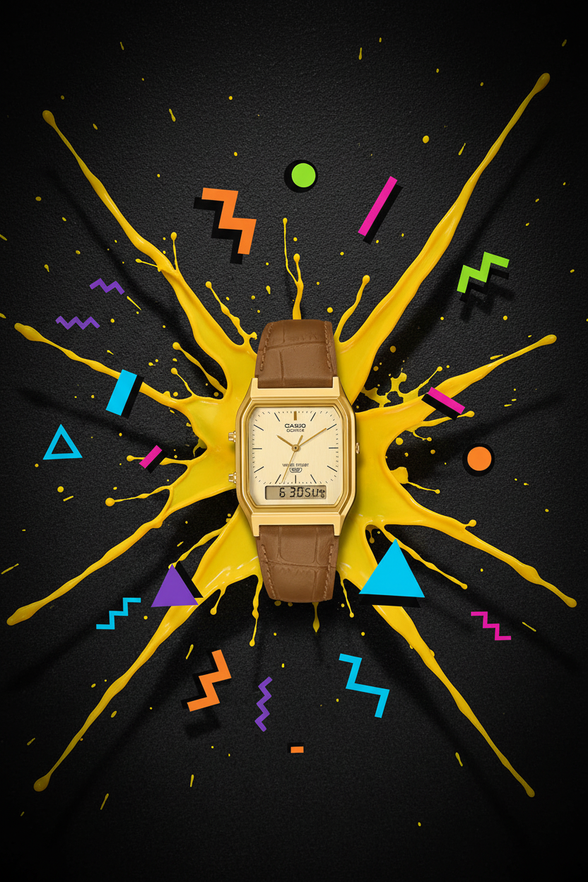 RELOJ CASIO VINTAGE AQ-230EGL-9ADF - DORADO