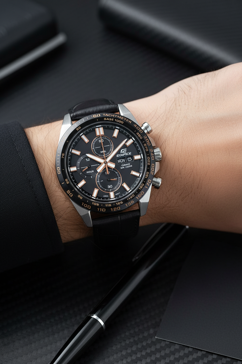 RELOJ PARA HOMBRE CASIO EDIFIC EEFR-574BL-1AVUDF - NEGRO