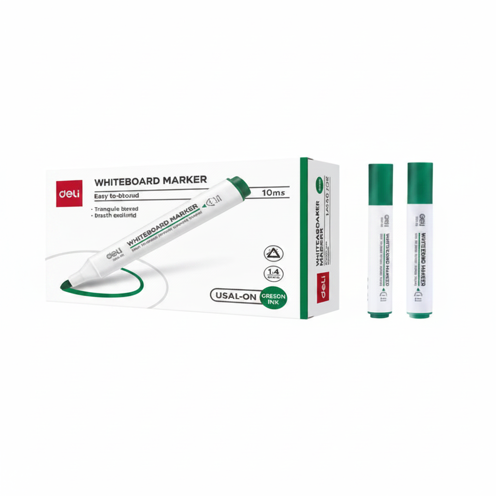 Marcador borrable DELI punta bala 1.8 mm Verde x10 Unidades