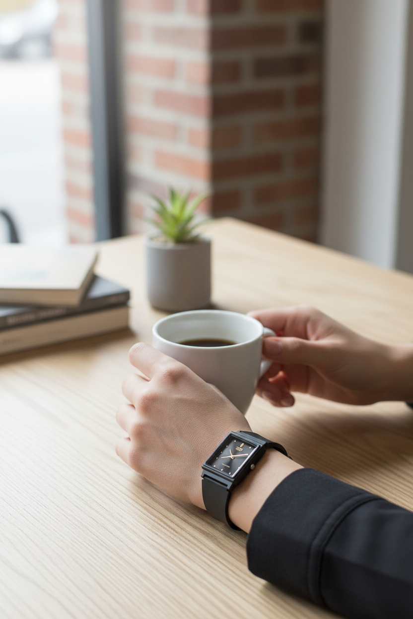 Casio MQ-38-1ADF lifestyle - café relajado