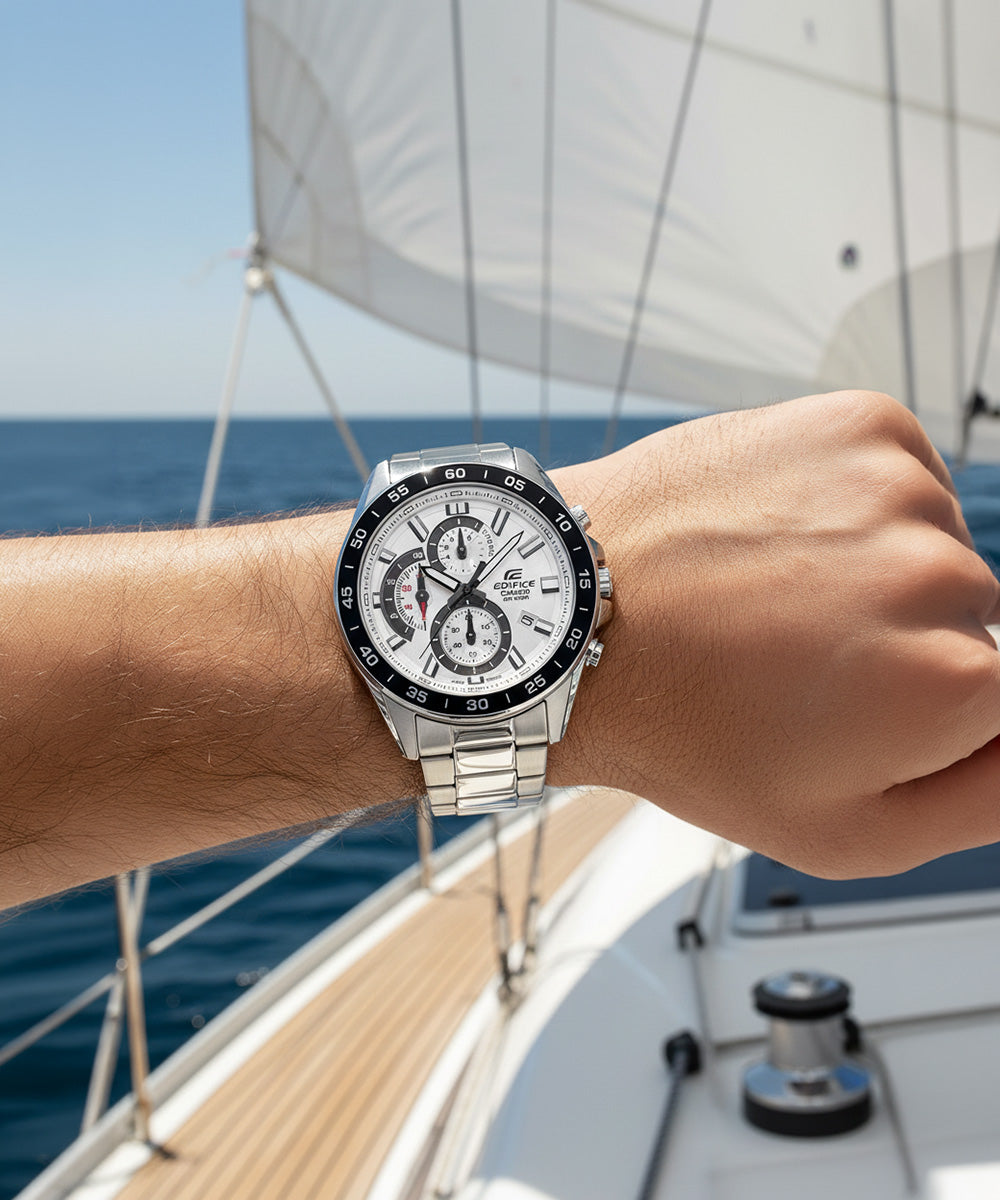 RELOJ ANALÓGICO PARA HOMBRE CASIO EDIFICE EFV-550D-7AVUDF - PLATEADO