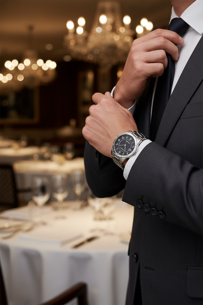 Casio MTP-V004D-1BUDF lifestyle - restaurante elegante