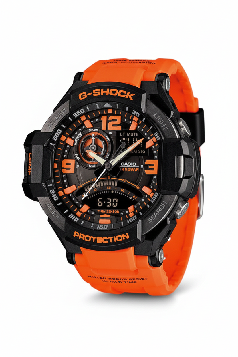 Casio G-Shock GA-1000-4ADR - fondo blanco ángulo