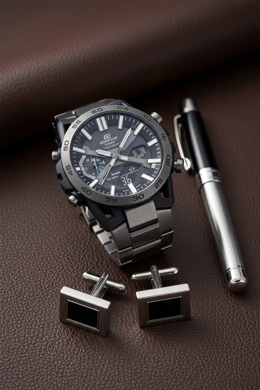 Casio Edifice ECB-2000DC-1ADF - cuero ejecutivo