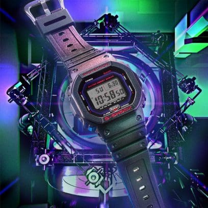 RELOJ DIGITAL PARA HOMBRE CASIO G-SHOCK DW-B5600AH-6DR - MORADO
