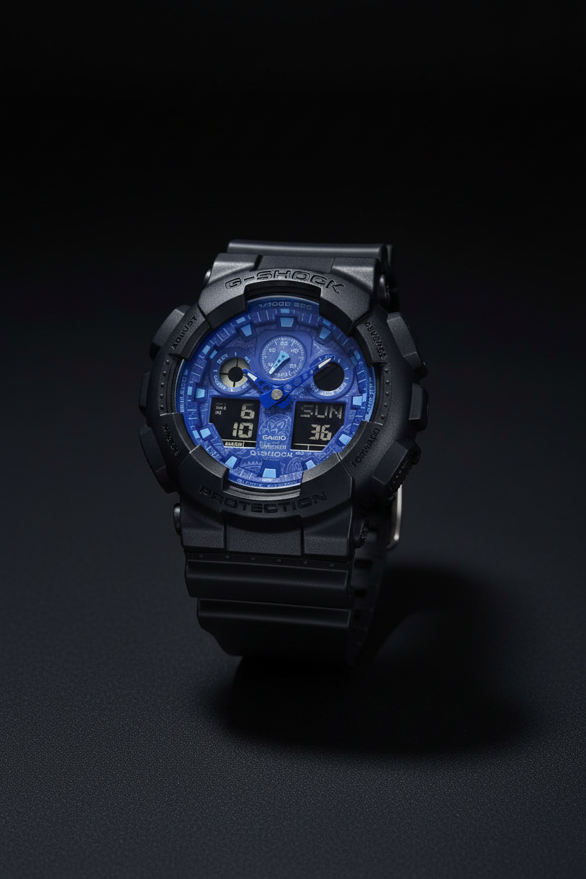 Casio G-Shock GA-100BP-1ADR - negro minimalista