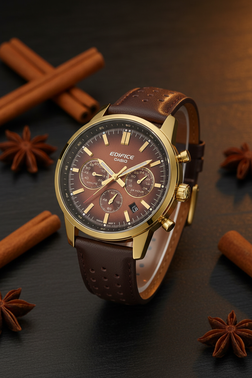 RELOJ PARA HOMBRE CASIO EDIFICE EFR-575CL-5ADF - CAFÉ