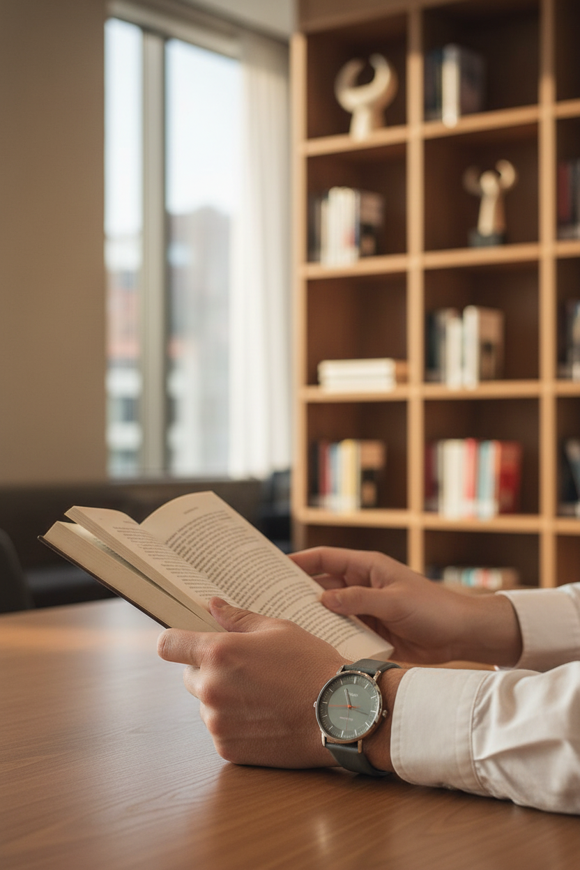 Lifestyle - Intelectual biblioteca lounge de lectura