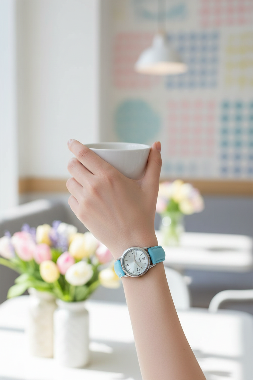 Casio LTP-V002L-2B3UDF pequeño y delicado en muñeca en café primaveral