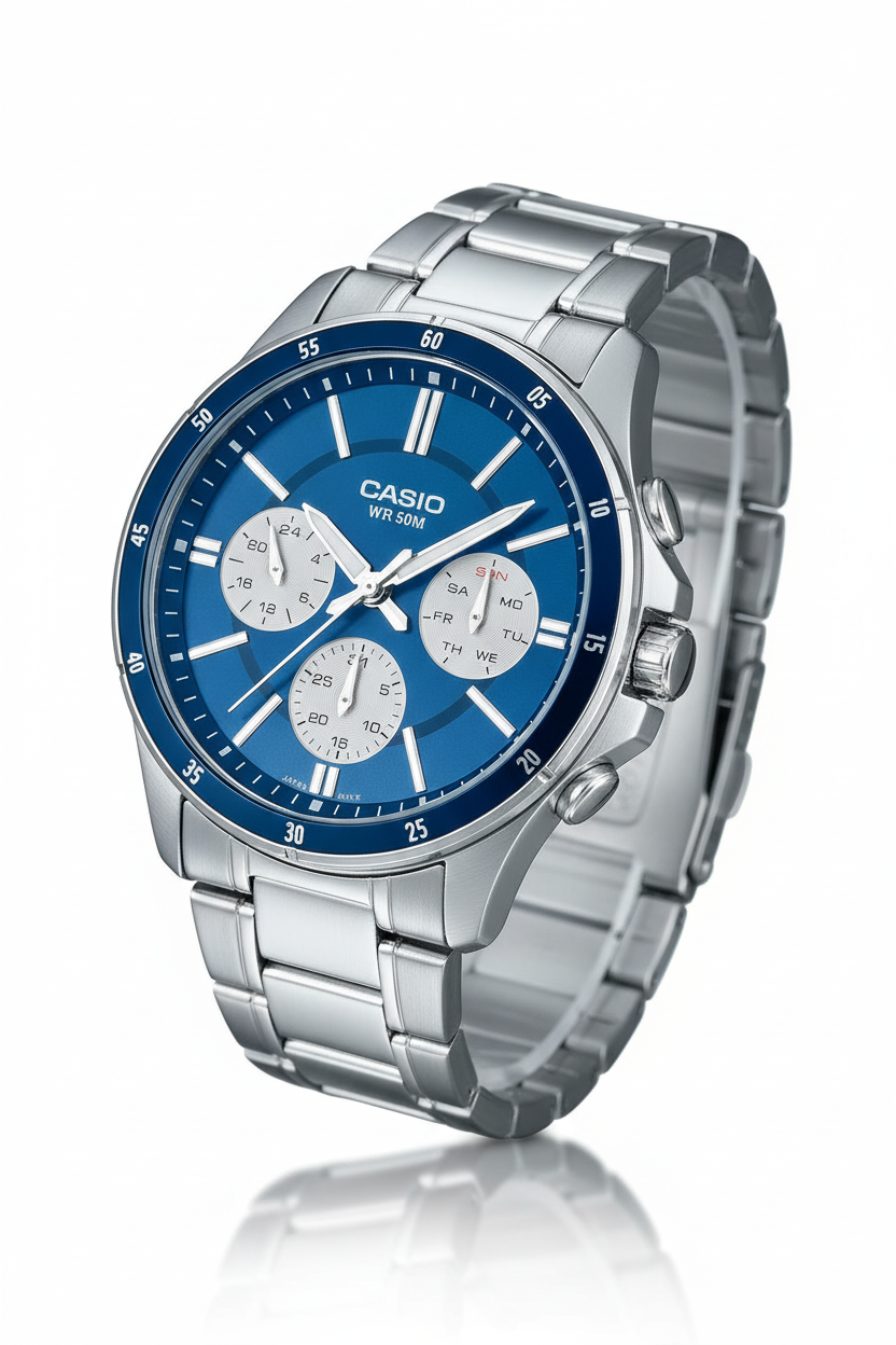 Casio MTP-1374D-2A3VDF - fondo blanco ángulo