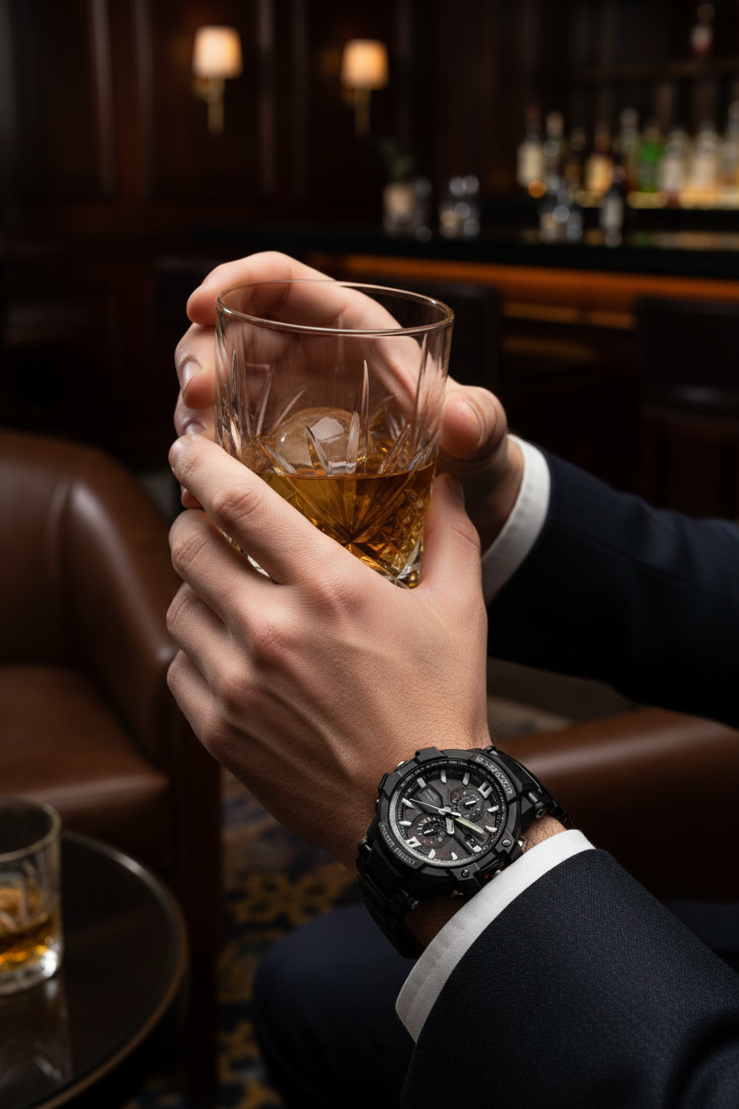 Casio G-Shock GW-A1000D-1ADR lifestyle - lounge sofisticado