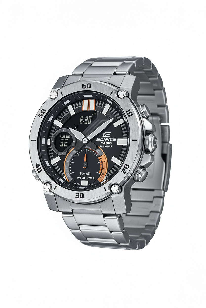 RELOJ ANALÓGICO-DIGITAL PARA HOMBRE CASIO EDIFICE ECB-20D-1ADF - PLATEADO