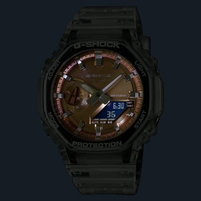 RELOJ ANÁLOGO DIGITAL PARA HOMBRE CASIO G-SHOCK GA-2100BM-7A5DR - TRANSPARENTE