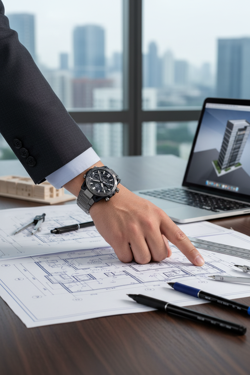 Casio Edifice ECB-2000DC-1ADF lifestyle - oficina arquitecto