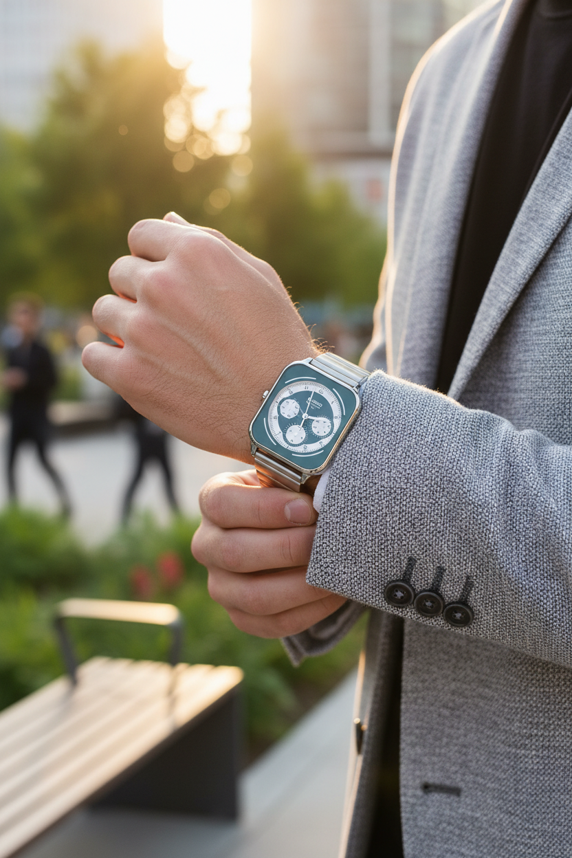 Lifestyle - Smart casual blazer en parque urbano