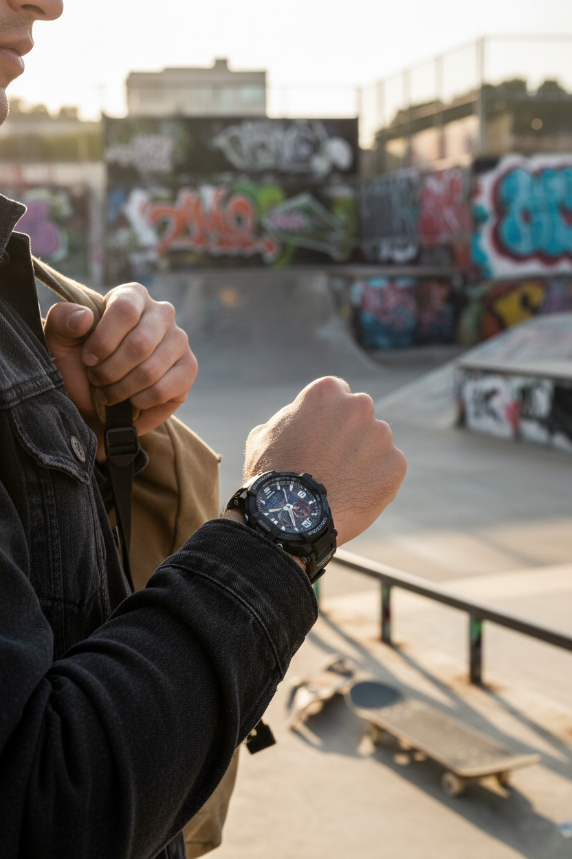Casio G-Shock GA-1000-1ADR lifestyle - skate park urbano