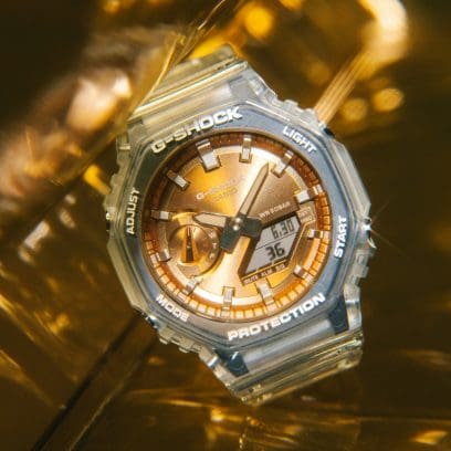 CASIO G-SHOCK GA-2100BM-7A5DR – RELOJ ANÁLOGO DIGITAL PARA HOMBRE – TRANSPARENTE