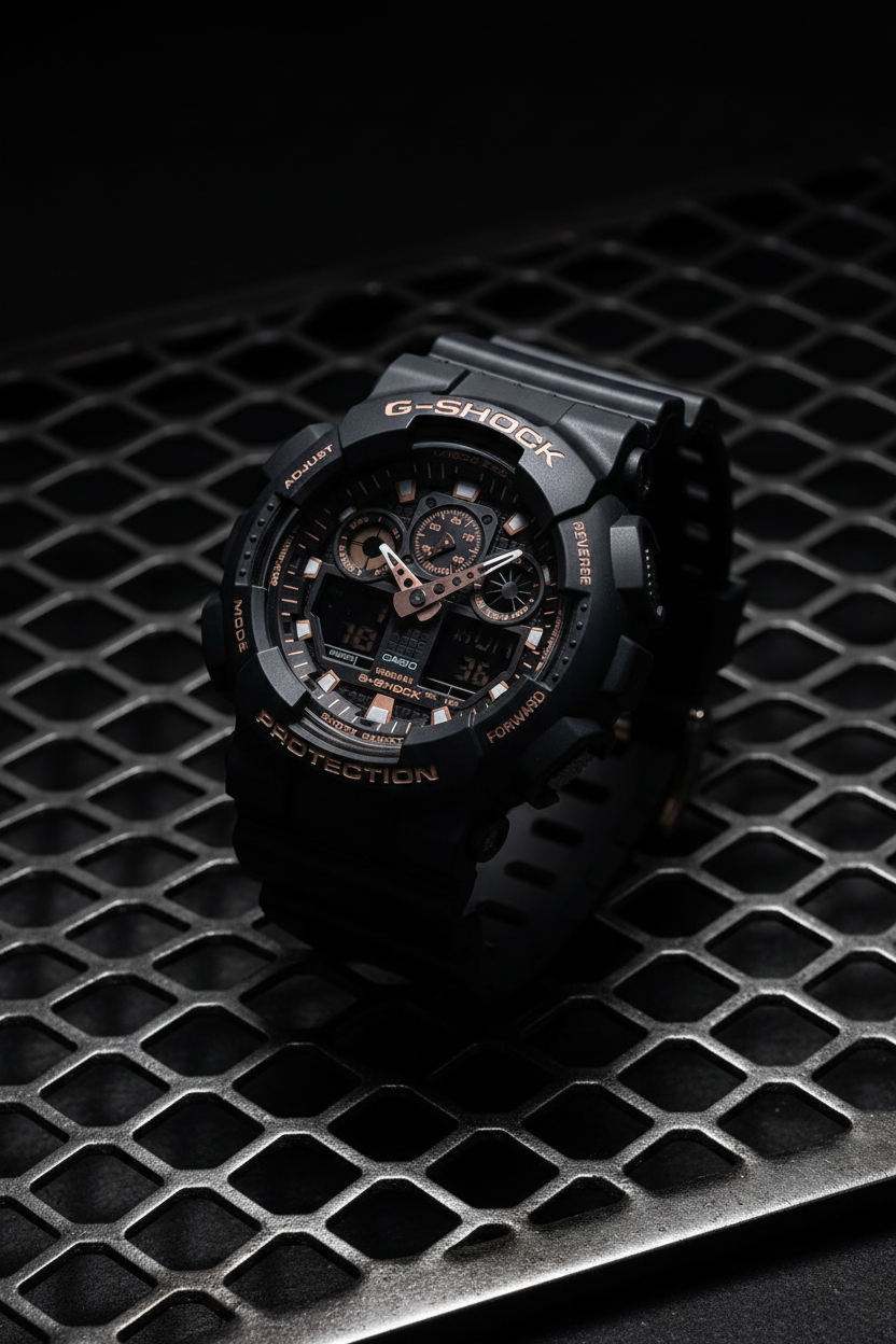 Casio G-Shock GA-100GBX-1A4DR - steel mesh industrial