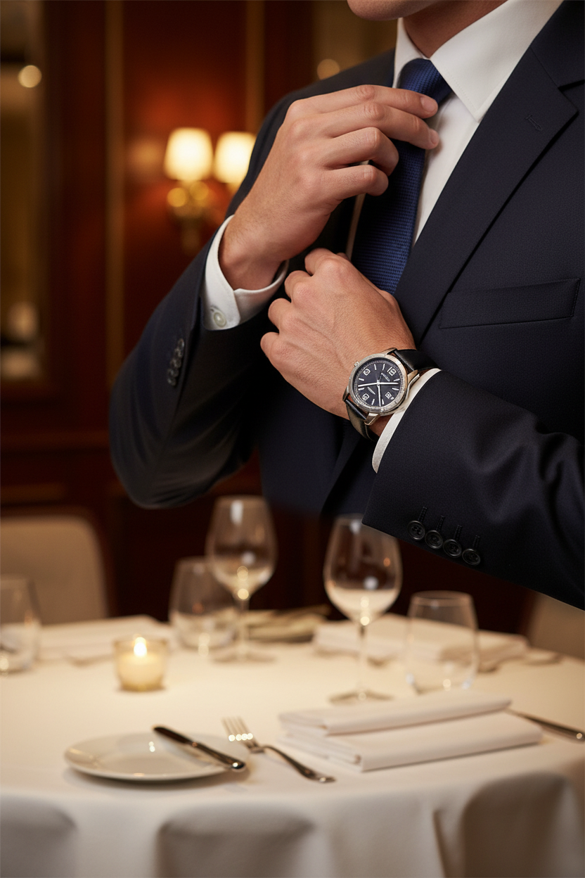 Casio MTP-V004L-1BUDF lifestyle - restaurante elegante
