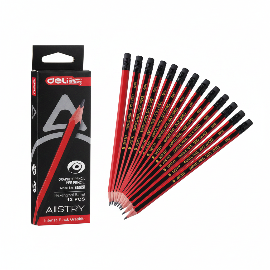 Lapiz grafito madera DELI 2B x12 unidades