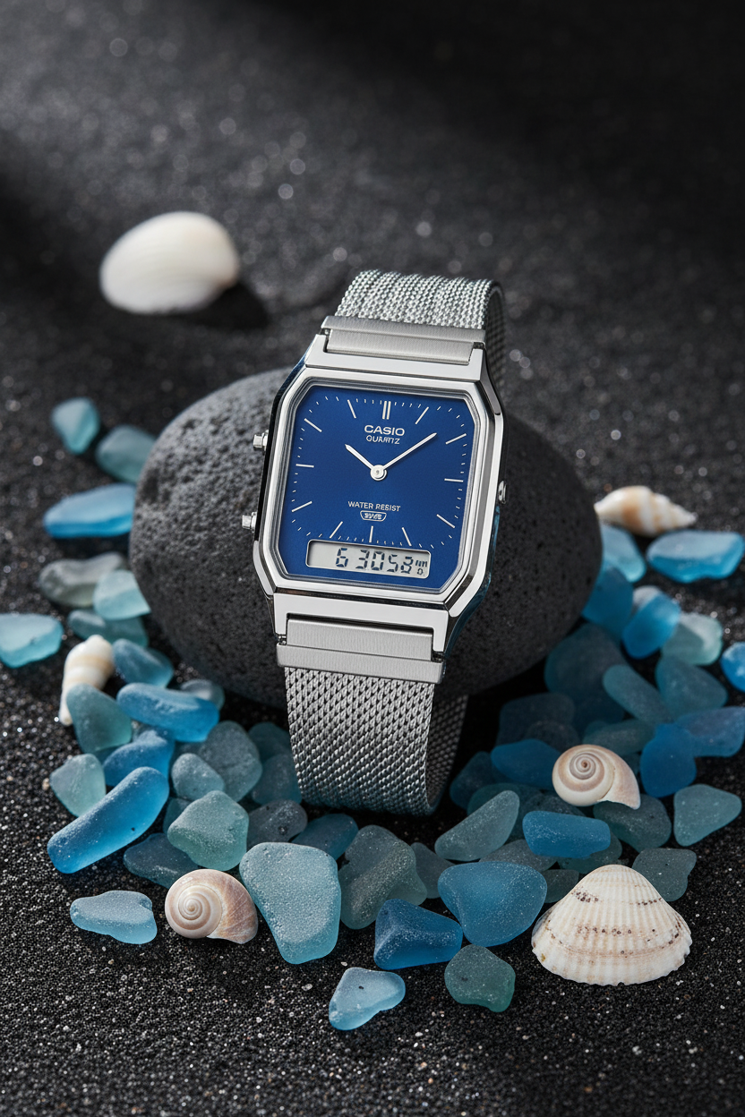 RELOJ CASIO VINTAGE AQ-230EM-2ADF - AZUL