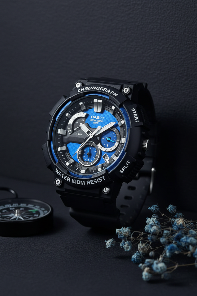 Casio MCW-200H-2AVDF sobre fondo carbón moody
