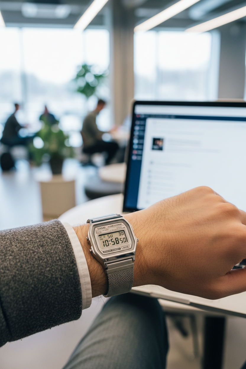 A158WEM-7DF RELOJ CASIO VINTAGE - PLATEADO