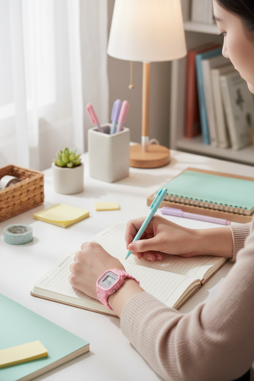 Casio LA-20WH-4A1DF lifestyle - escritorio estudio