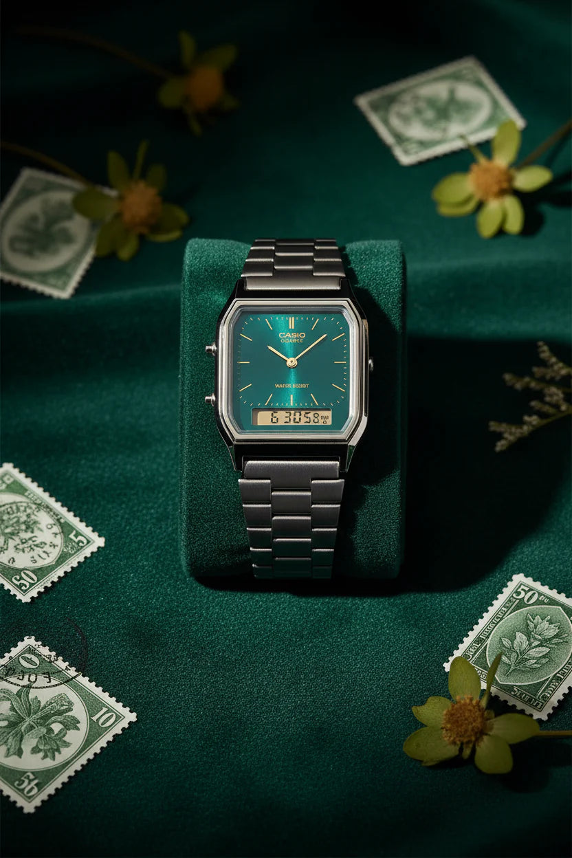RELOJ CASIO VINTAGE AQ-230EGG-3ADF - VERDE