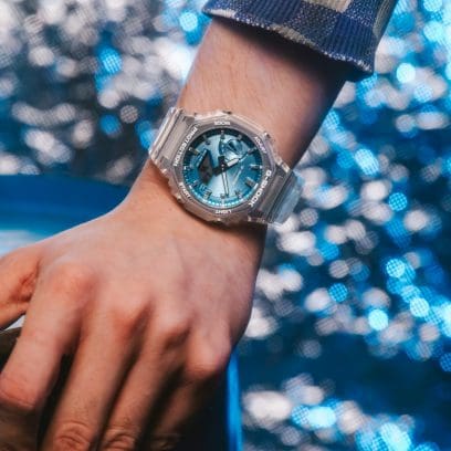 RELOJ ANÁLOGO DIGITAL PARA HOMBRE CASIO G-SHOCK GA-2100BM-7A2DR - TRANSPARENTE