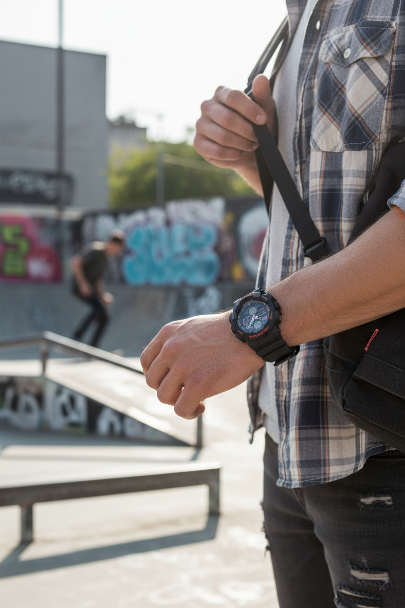 Casio G-Shock GA-140-1A4DR lifestyle - skate park urbano