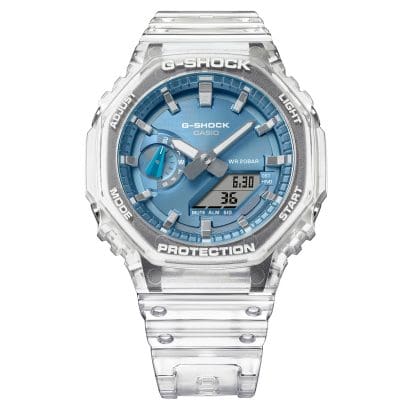RELOJ ANÁLOGO DIGITAL PARA HOMBRE CASIO G-SHOCK GA-2100BM-7A2DR - TRANSPARENTE