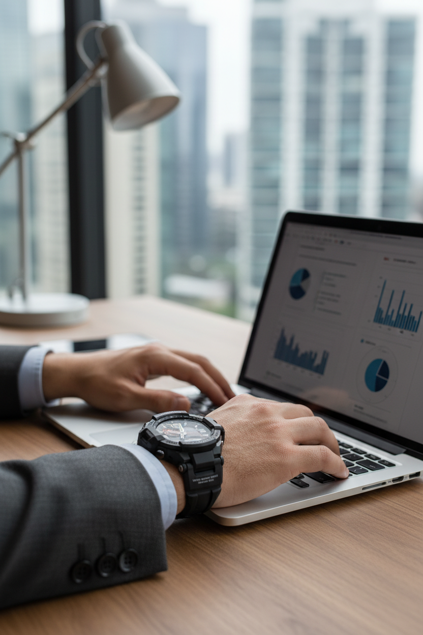 Casio G-Shock GA-1000-1ADR lifestyle - workspace tech