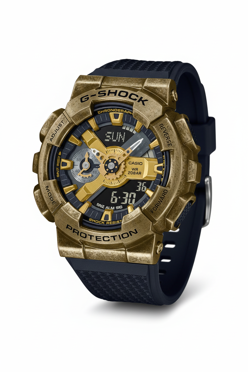 Casio G-Shock GM-110VG-1A9DR - fondo blanco ángulo