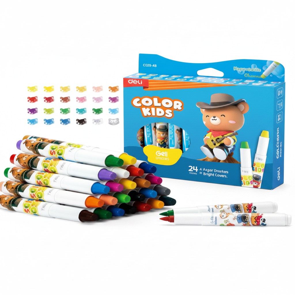 Crayon retractil gel DELI Colores surtidos x24 unidades