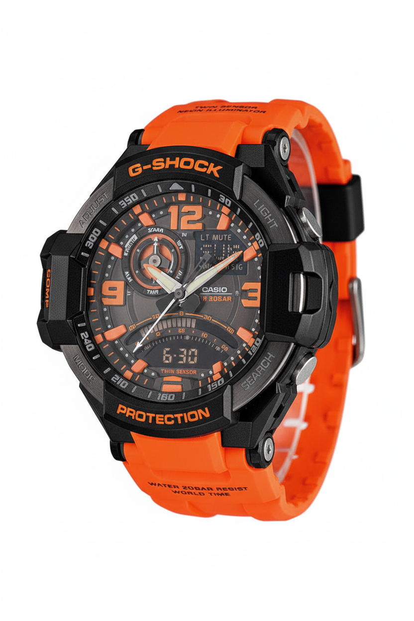 Casio G-Shock GA-1000-4ADR - fondo blanco tres cuartos