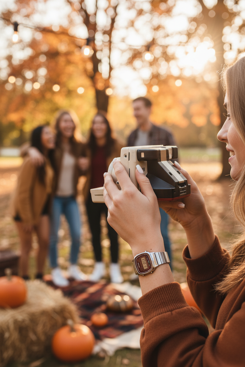 Casio LA670WA-4DF lifestyle - otoño polaroid