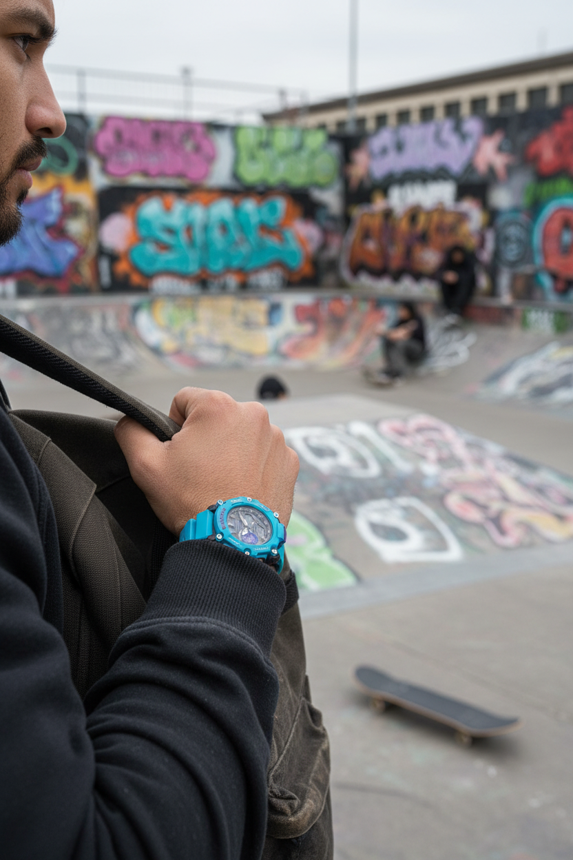 Casio G-Shock GA-2200-2ADR lifestyle - skate park urbano